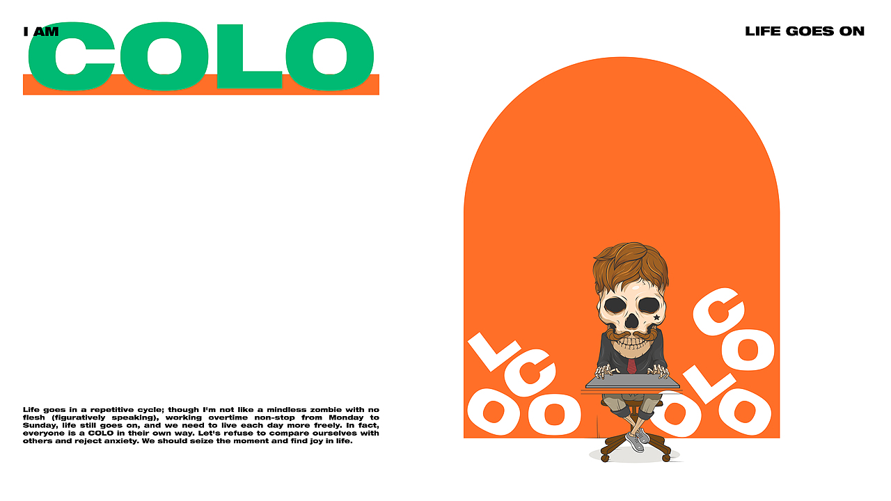 Life goes on，I AM COLO个人IP形象设计（图ZMzkyODE4NTA0） - 创作习作 - 站酷设计师啊鹏_CC原创素材 - 站酷ZCOOL