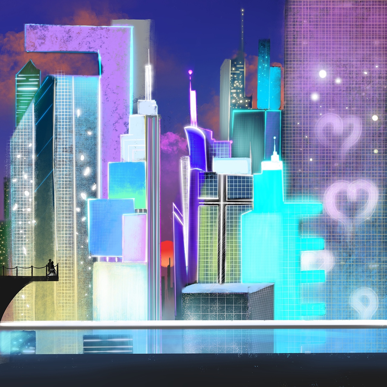 城市夜景（图ZMzkyODI2NDU2） - 新锐潮流插画 - 站酷设计师03画狮原创素材 - 站酷ZCOOL