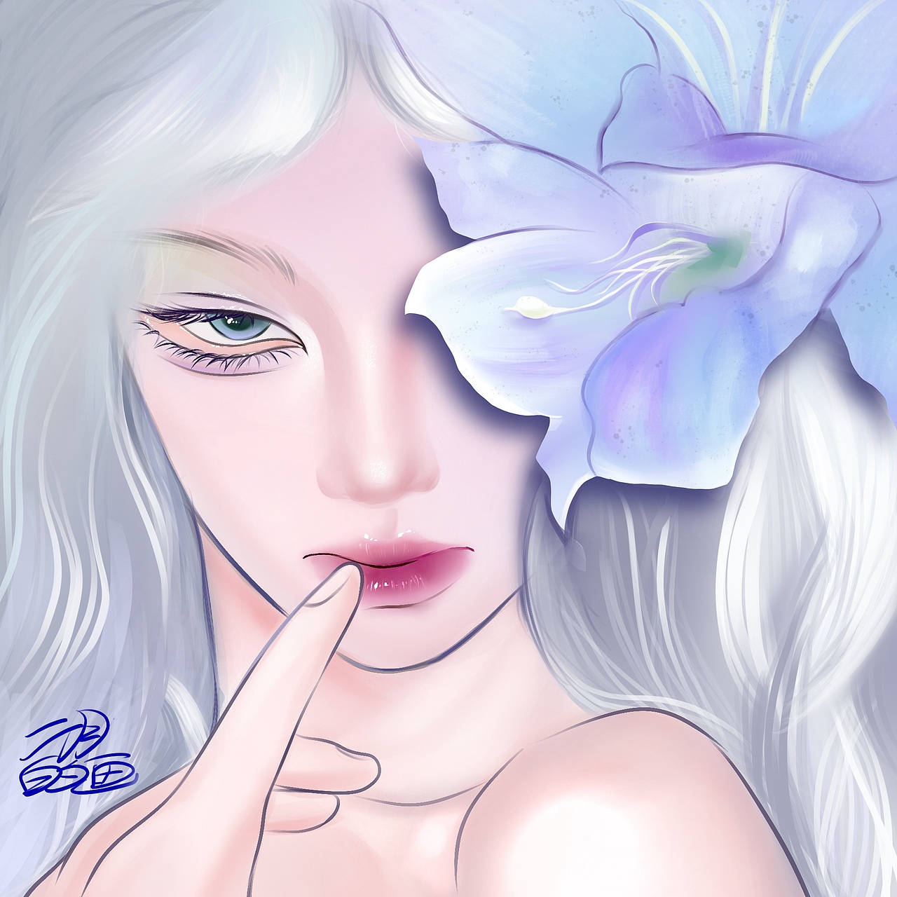 厚涂头像紫色少女（图ZMzkyODI2NDY4） - 艺术插画 - 站酷设计师二月的画原创素材 - 站酷ZCOOL