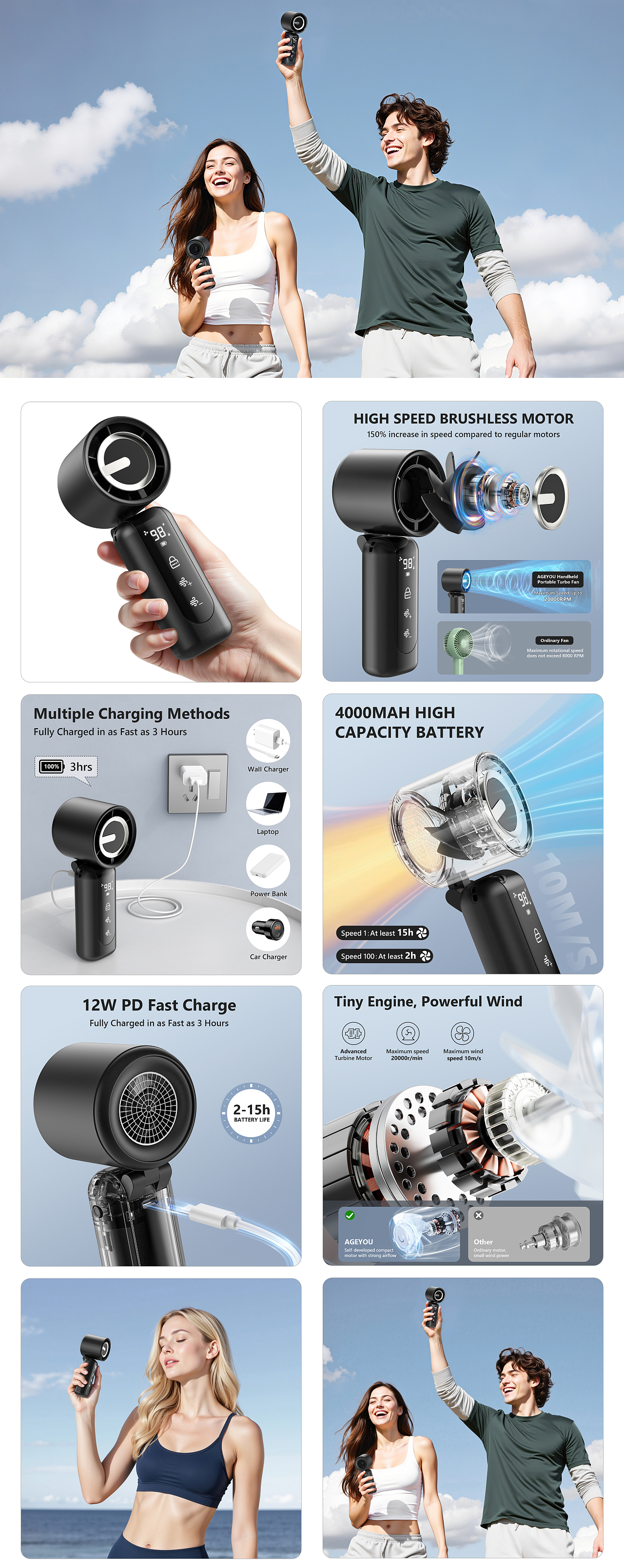 Amazon亚马逊设计手持风扇