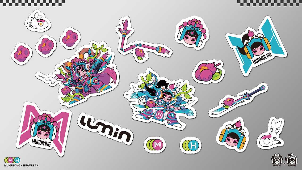 「霓裳机甲·国风演绎」穆桂英×花木兰 Lumin车贴设计（图ZMzkyODc3MjM2） - 其他平面 - 站酷设计师泗口沺原创素材 - 站酷ZCOOL