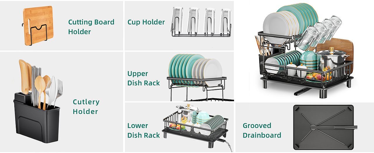 亚马逊洗碗架小清新创意新颖主图A+分享