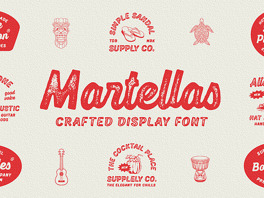 Martellas：融合夏威夷风情元素的手写字体