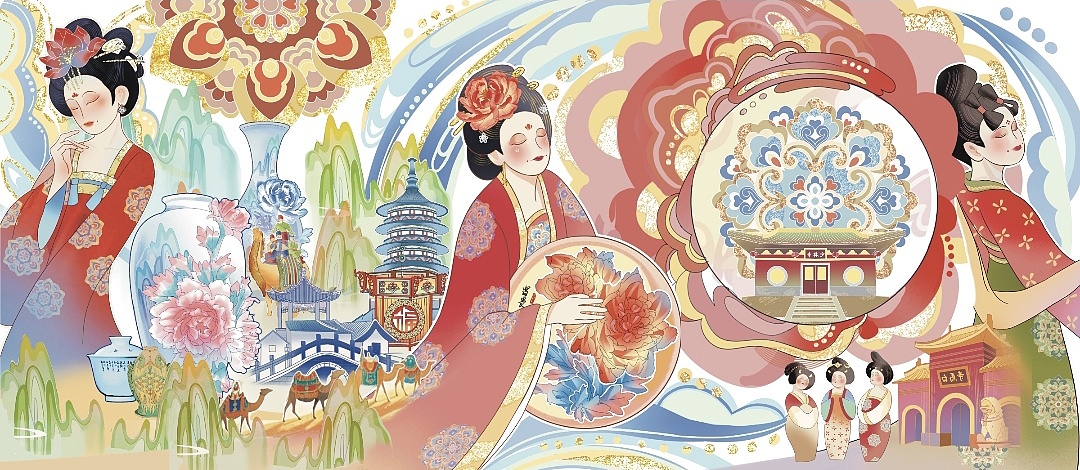 洛阳古韵（图ZMzkyOTIzMjgw） - 商业插画 - 站酷设计师莫白祁原创素材 - 站酷ZCOOL