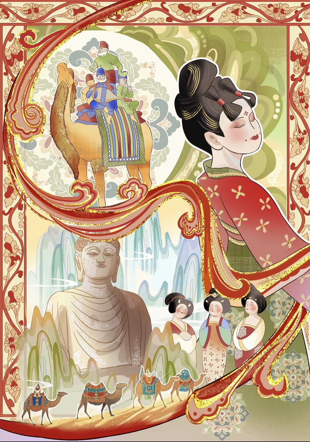 洛阳古韵（图ZMzkyOTIzNjA0） - 商业插画 - 站酷设计师莫白祁原创素材 - 站酷ZCOOL