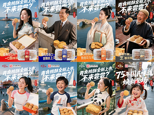 结合ai设计的桃酥海报