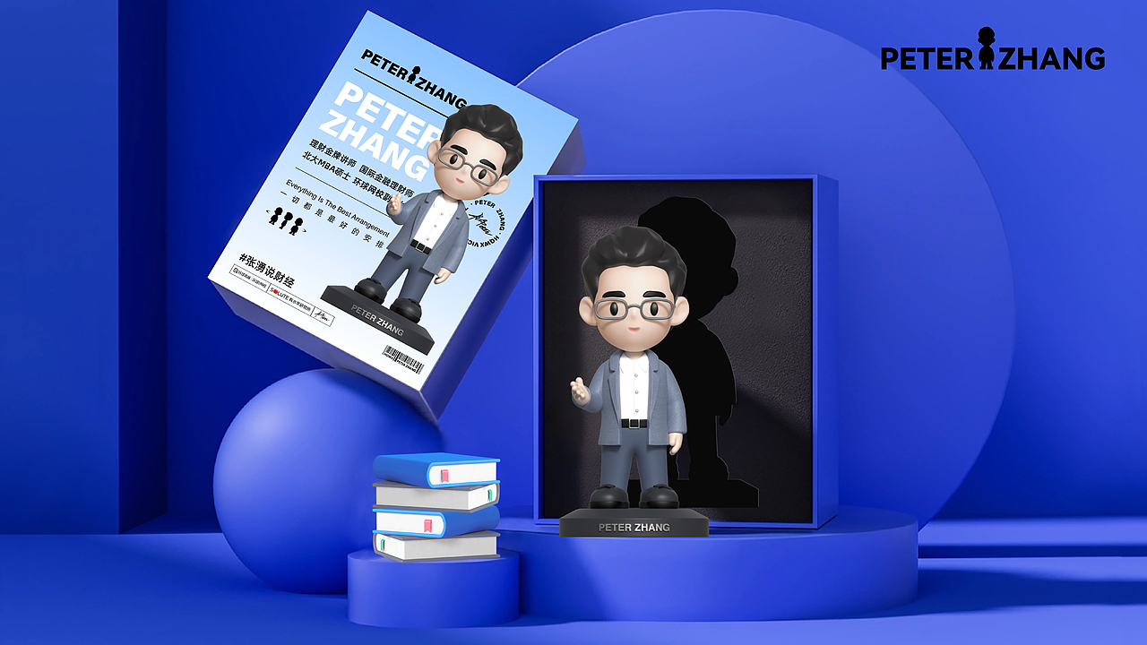 名师财经博主卡通人物IP设计&周边延展