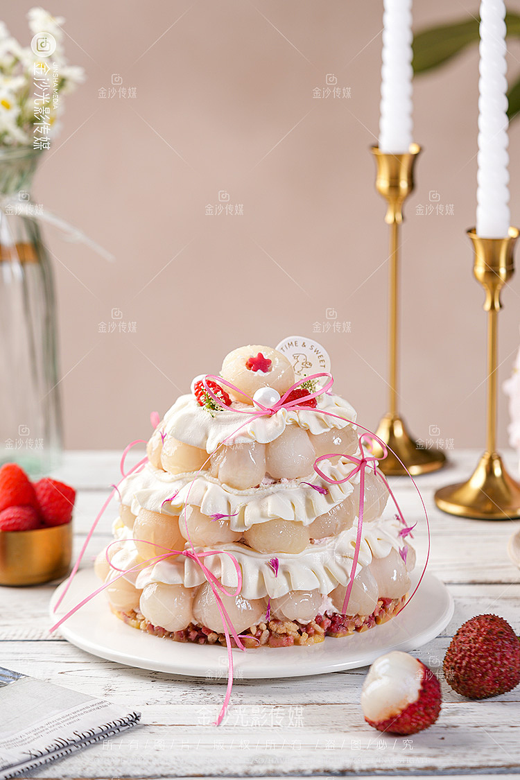 武汉蛋糕拍摄|下午茶荔枝蛋糕|甜品小蛋糕图片