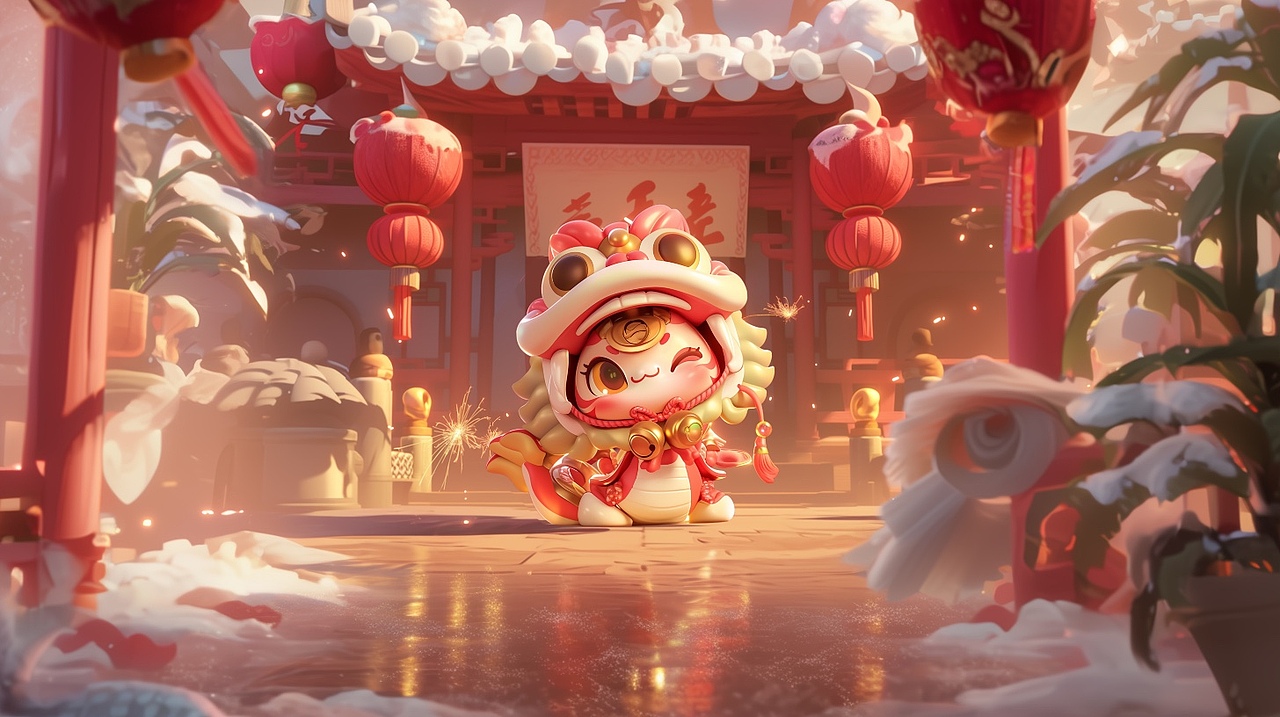 AIGC吉祥蛇宝IP设计