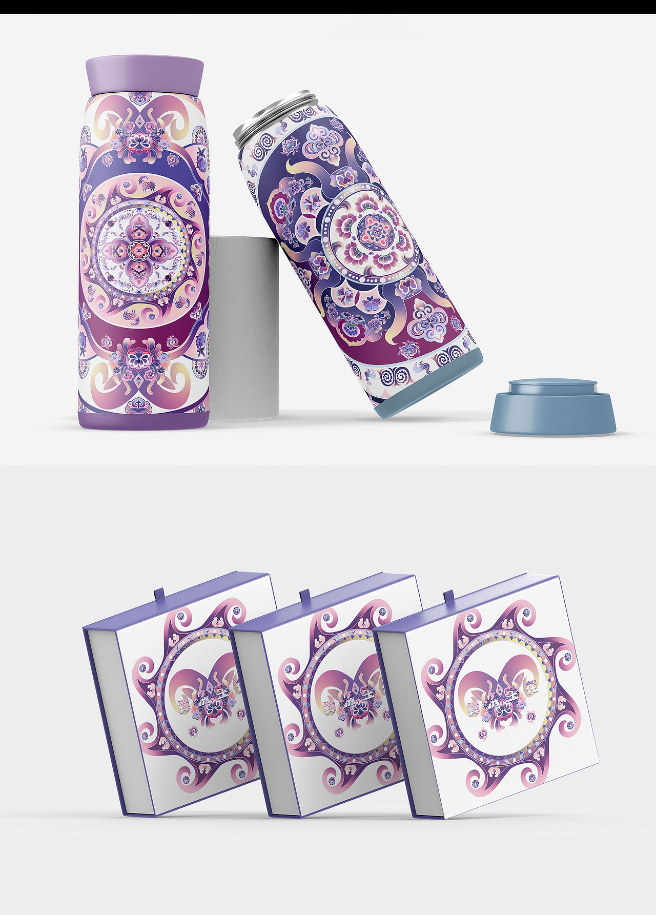 彝/绣/生/花-文创插画纹样-非物质文化遗产(非遗)