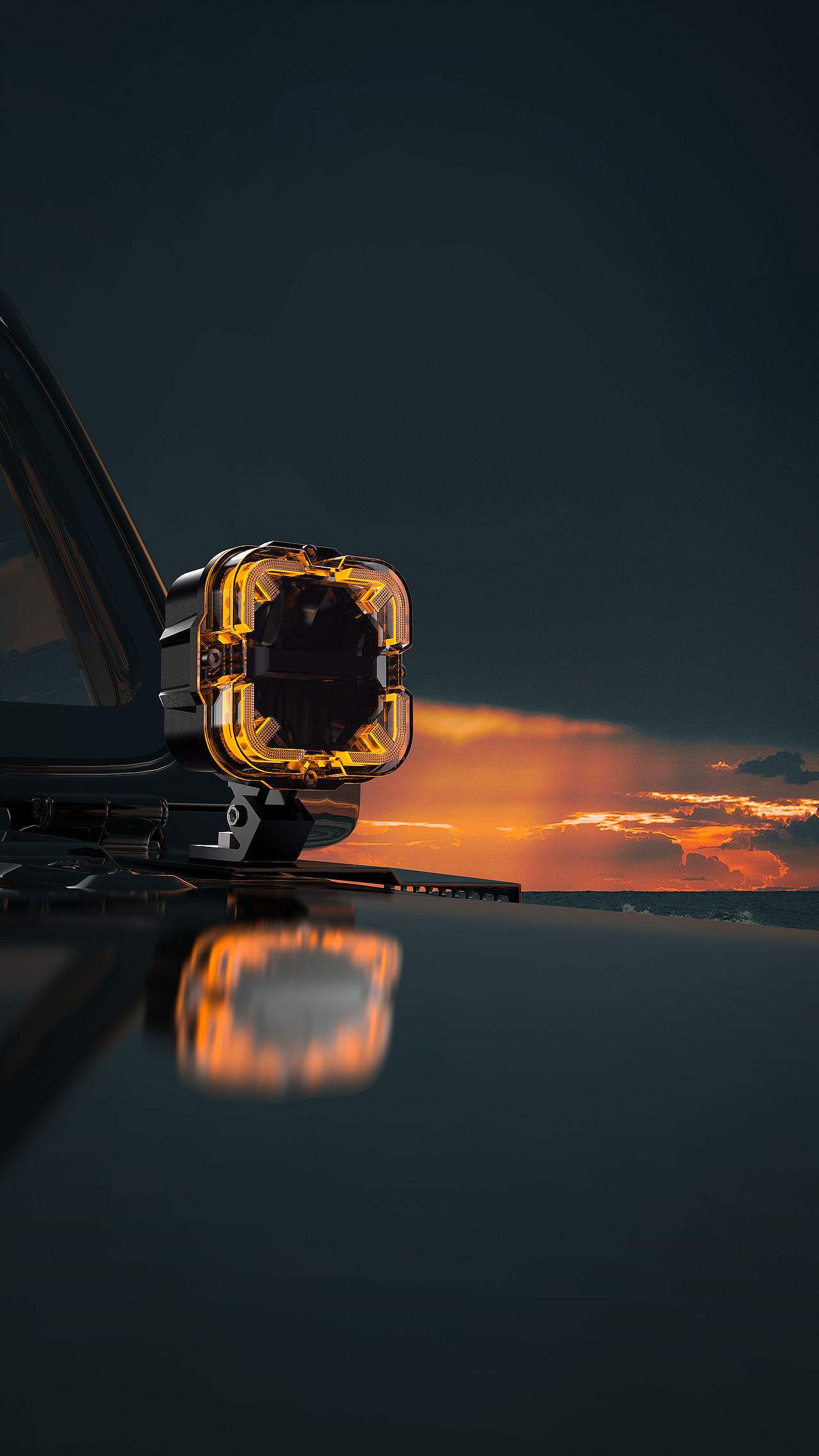 箭头车灯渲染+海报设计