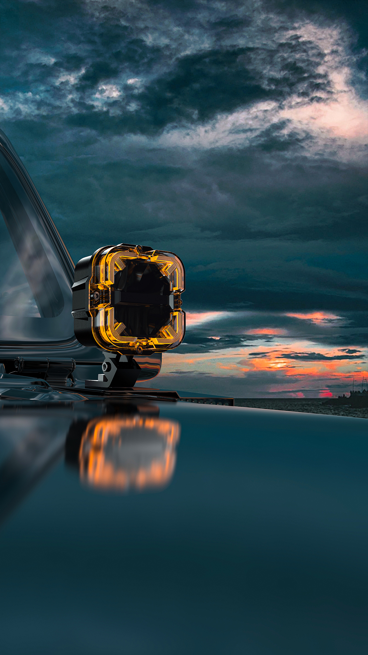 箭头车灯渲染+海报设计