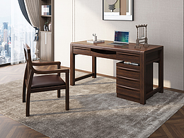 新中式中國(guó)風(fēng)實(shí)木書(shū)桌詳情設(shè)計(jì)