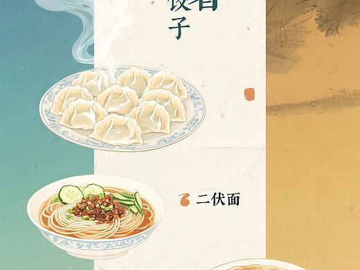 小暑头伏饺子二伏面三伏烙饼摊鸡蛋