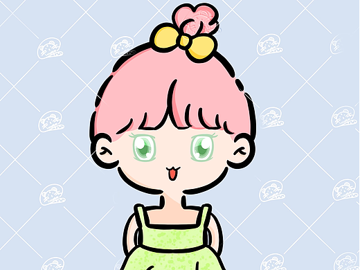 夏日吊带女孩（原创：iPad绘画）