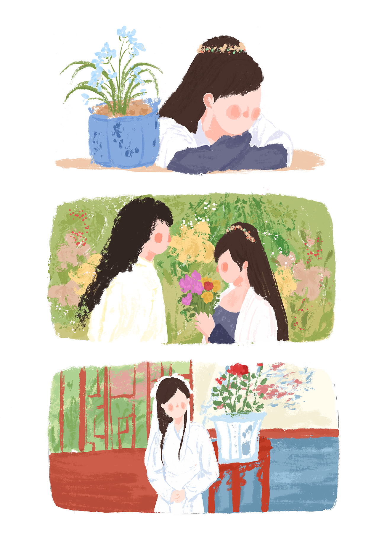电视剧插画｜水月洞天（图ZMzkzMDU1MTM2） - 创作习作 - 站酷设计师蓝胭脂原创素材 - 站酷ZCOOL