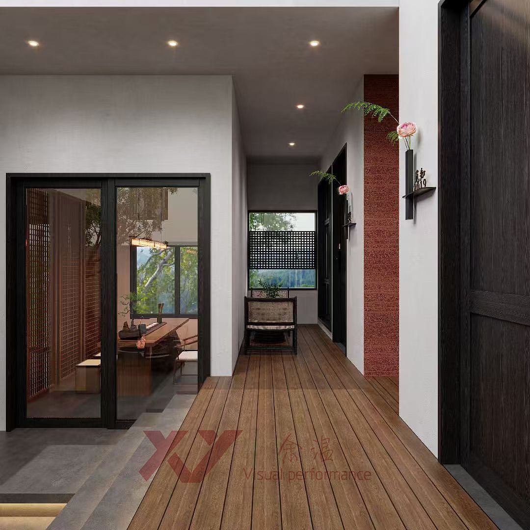 邂逅新中式庭院🏡 白墙黛瓦 花木错落 火塘围坐