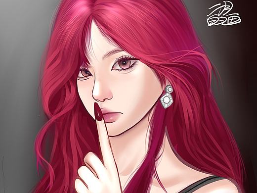 红发少女头像