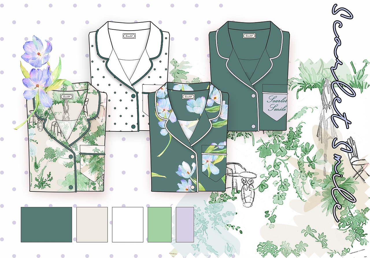 图案设计 botanical cafe（图ZMzkzMTA2NTMy） - 休闲/流行服饰 - 站酷设计师阿小阿细原创素材 - 站酷ZCOOL