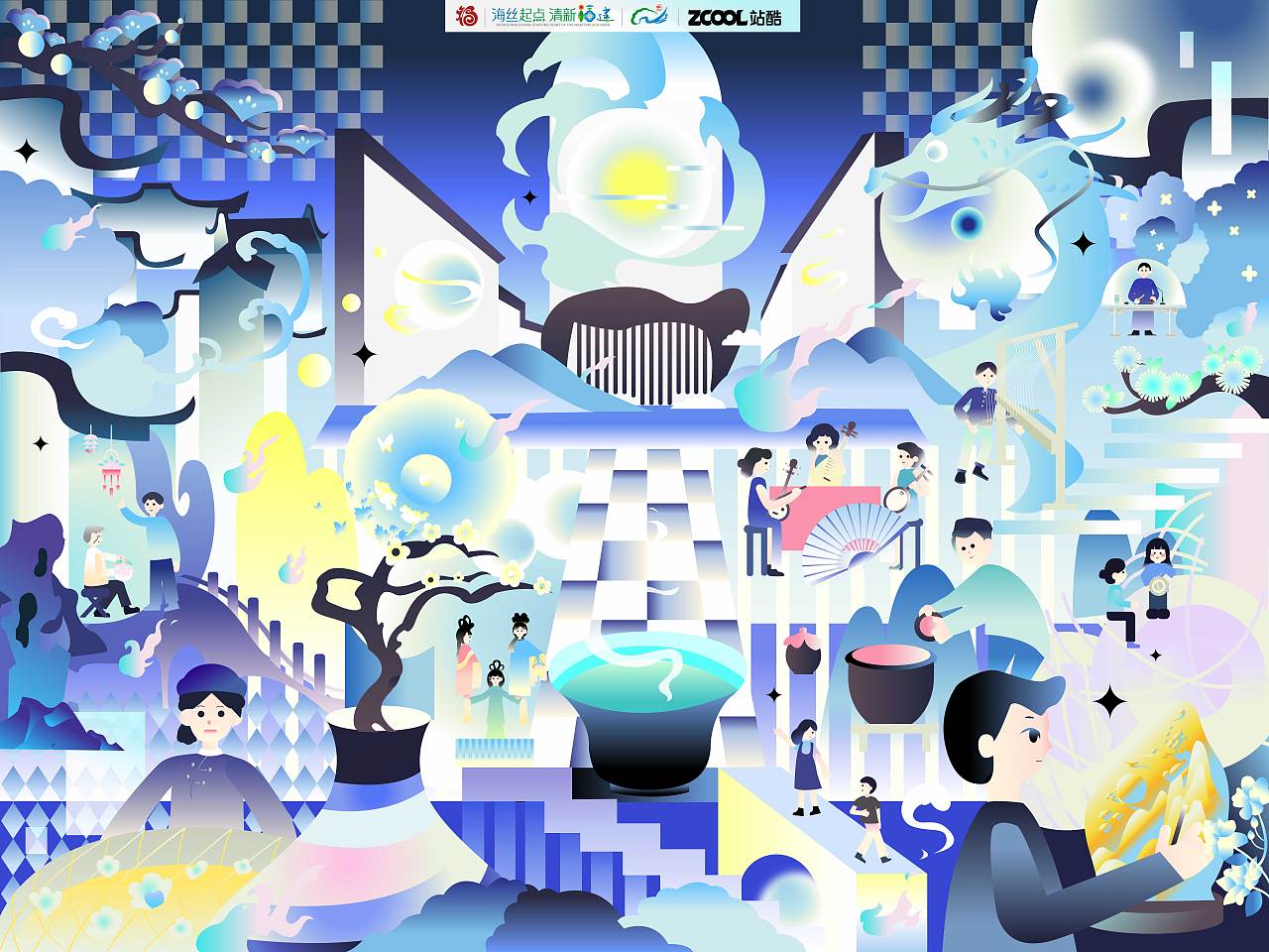 坊巷之间（图ZMzkzMTA4NTI4） - 商业插画 - 站酷设计师芋泥脆皮糕原创素材 - 站酷ZCOOL