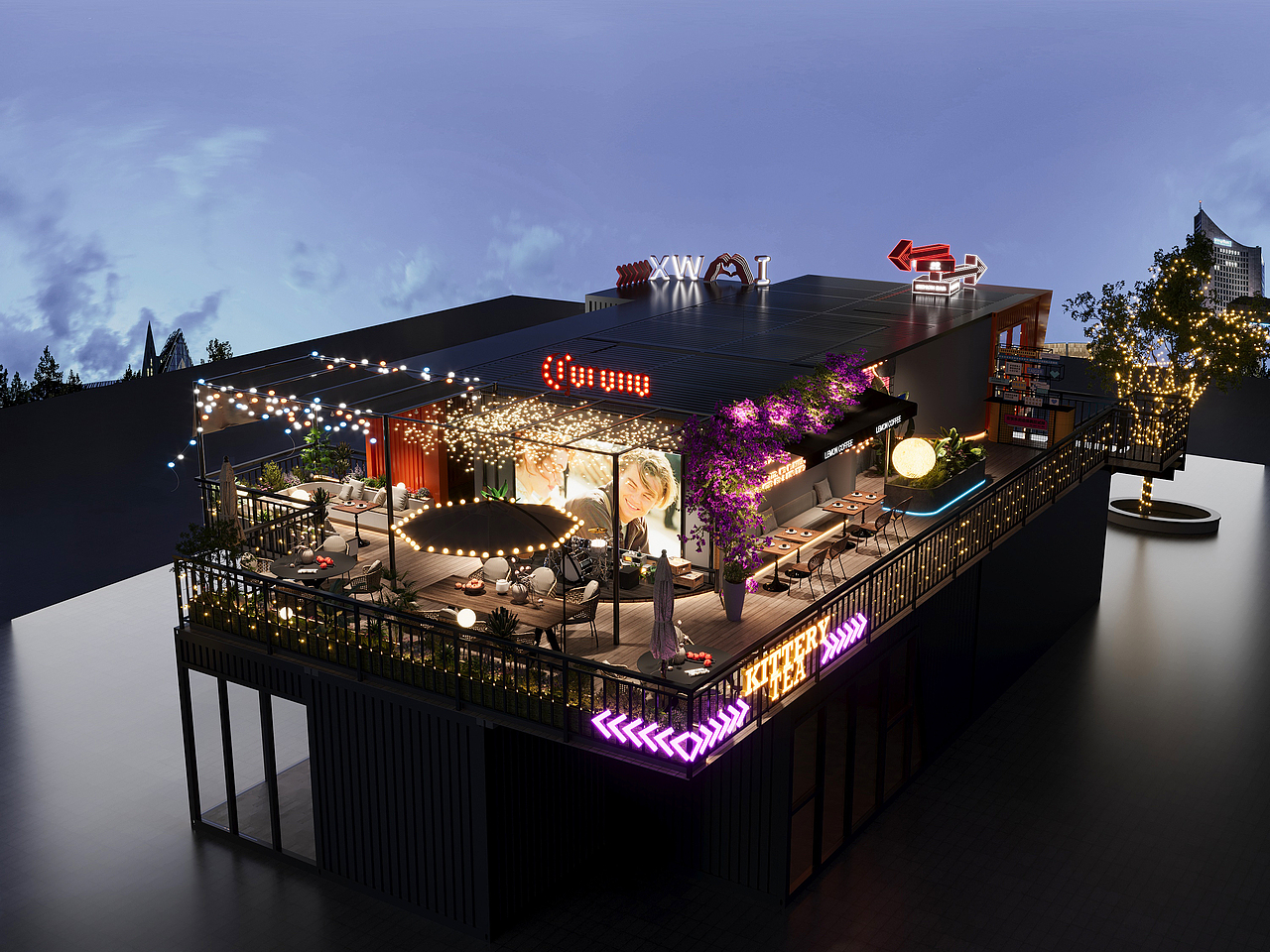 集装箱露营风夜市设计 —— 城市里的野趣乌托邦