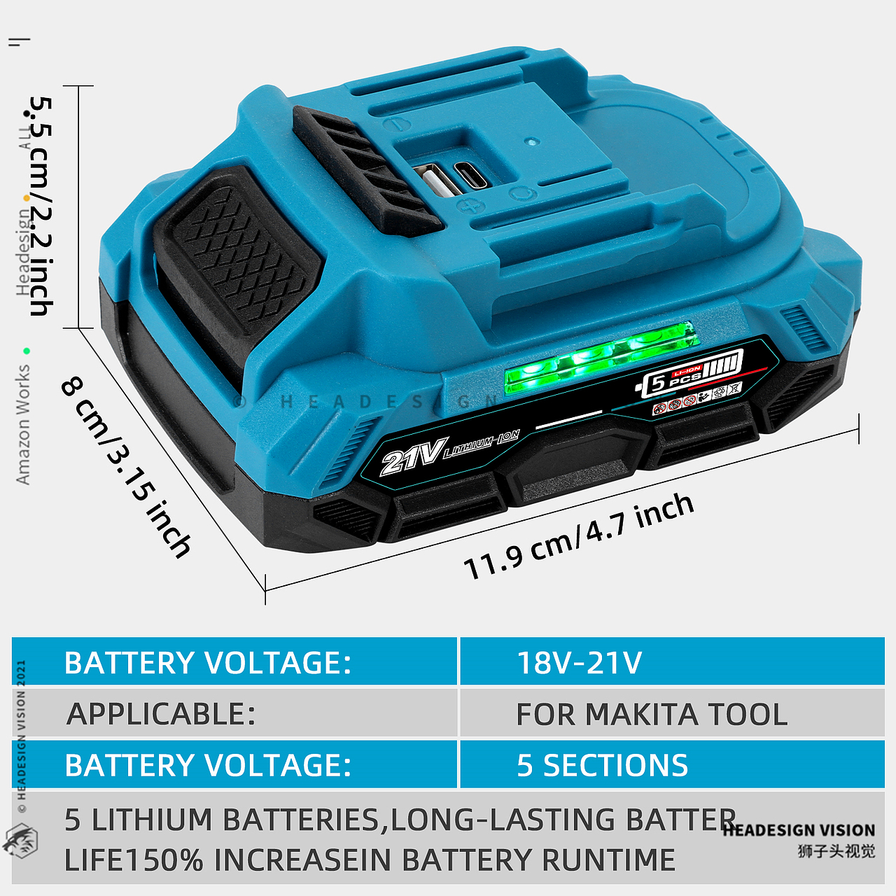 电池包产品拍摄_主图设计_A+页面设计-狮子头视觉（图ZMzkzMTM5OTg0） - 产品摄影 - 站酷设计师亚马逊主图设计原创素材 - 站酷ZCOOL