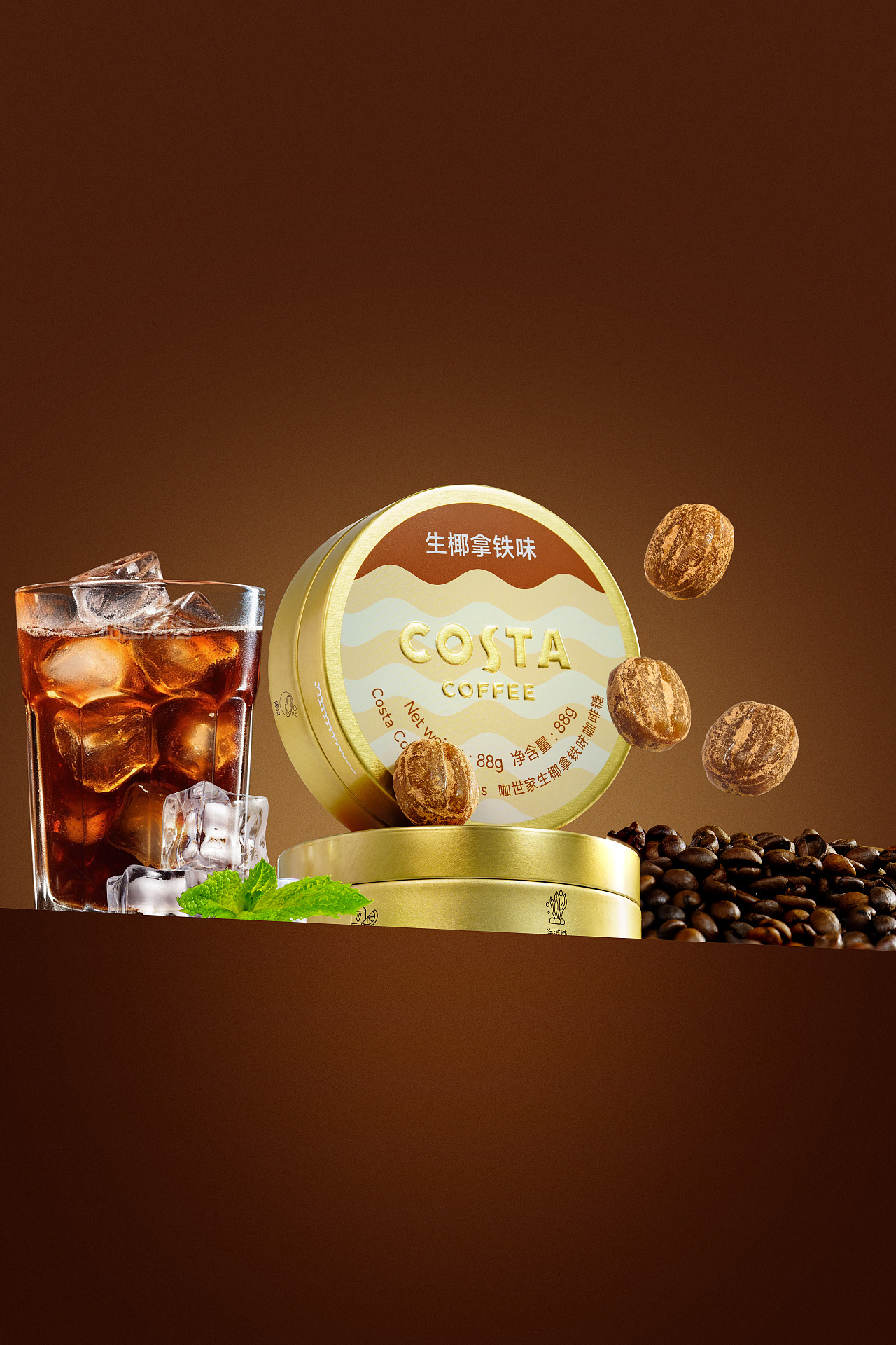 COSTA生椰拿铁咖啡糖拍摄（图ZMzkzMTQ5NTQ4） - 产品摄影 - 站酷设计师Kelvins原创素材 - 站酷ZCOOL