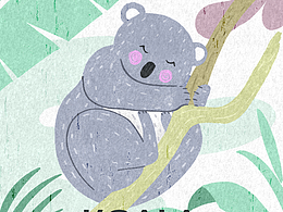 可愛治愈動物插畫考拉