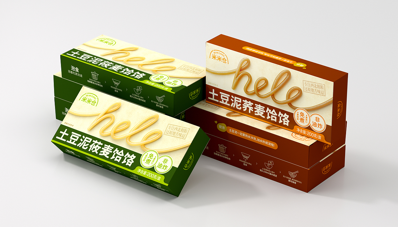 「米米仓」土豆泥饸饹面条包装设计