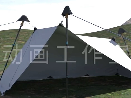 帐篷产品搭建三维动画演示草稿