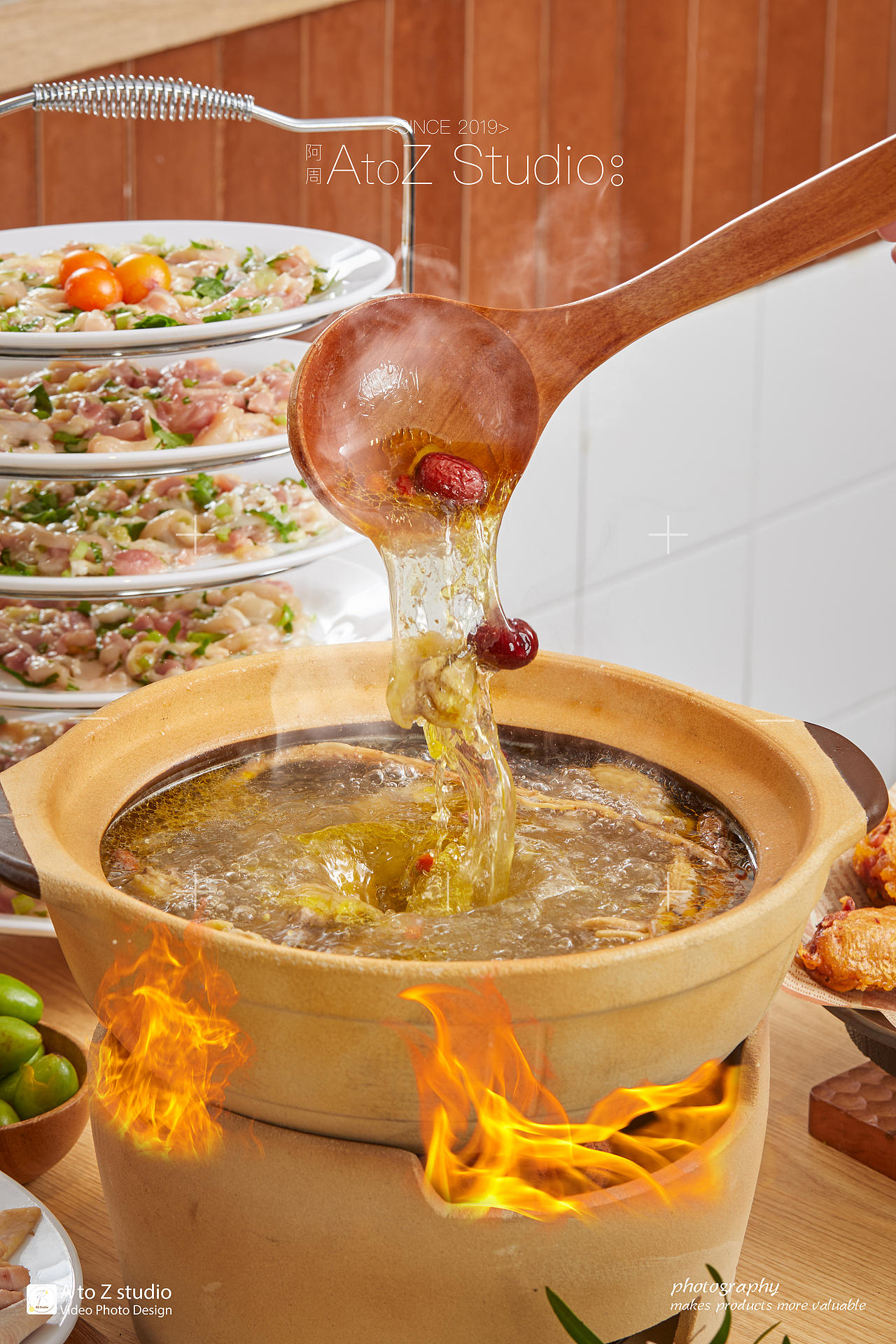 【潮汕功夫鸡】鸡肉火锅拍摄（图ZMzkzMjA1OTI0） - 美食摄影 - 站酷设计师阿周商业美食摄影原创素材 - 站酷ZCOOL