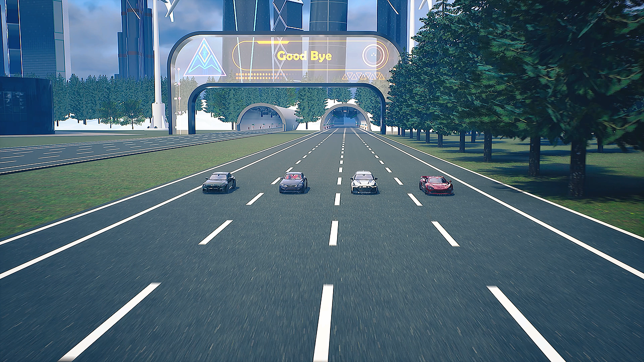 车队飞驰光影动画展示2