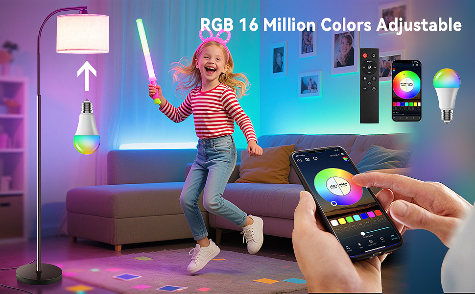 布罩黑色铁艺落地灯