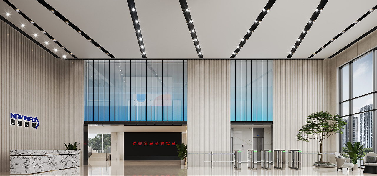 写字楼 公区 大厅 办公区 效果图展示（图ZMzkzMjg1ODA4） - 商业空间设计 - 站酷设计师Z566118354原创素材 - 站酷ZCOOL