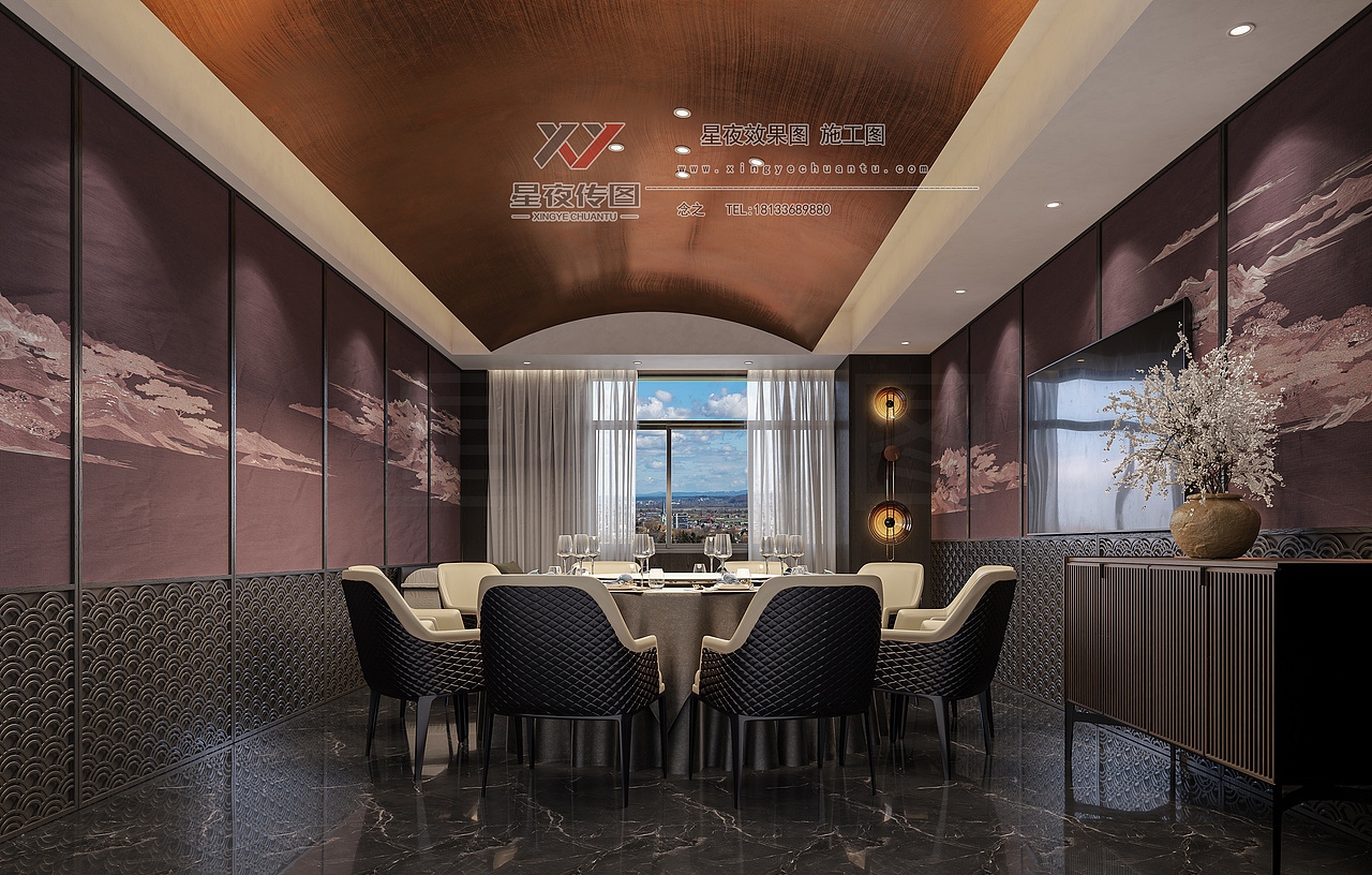 城市云端，现代简奢餐厅设计