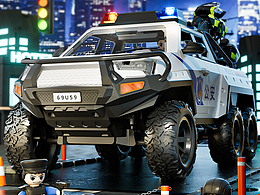 皮卡警车玩具电商图