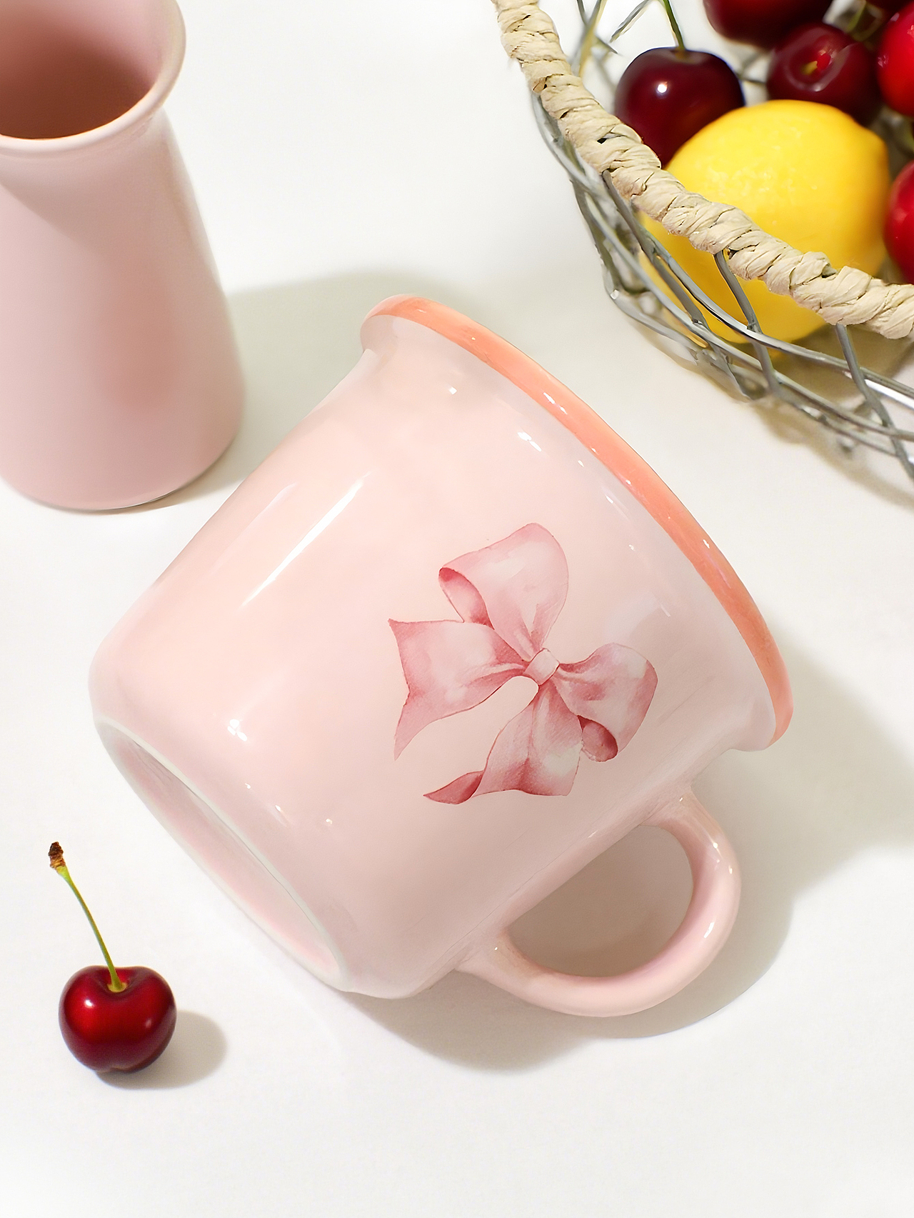 马克杯产品拍摄加后期修图—粉色系列