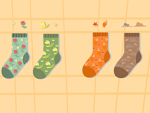 小王子主题袜子设计图