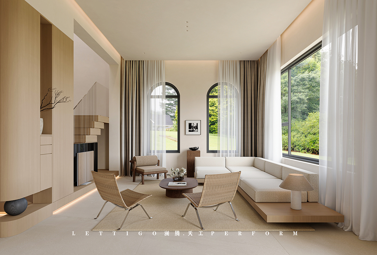 原木极简别墅｜光影、木质与留白的温柔对话（图ZMzkzMzE5Mjg0） - 家装设计 - 站酷设计师澜腾设计原创素材 - 站酷ZCOOL