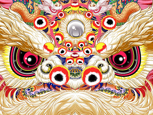 小杨权画的大醒狮（佛山醒狮）