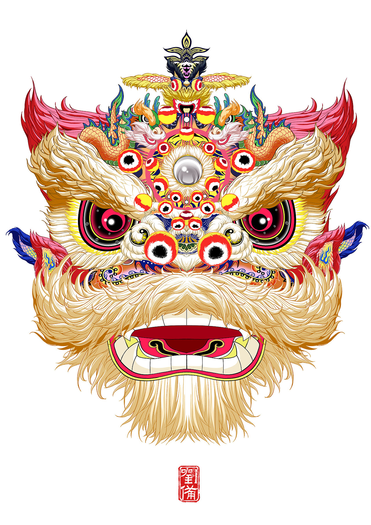 小杨权画的大醒狮(佛山醒狮)(图ZMzkzMzMxOTg4) - 商业插画 - 站酷设计师插画杨权原创素材 - 站酷ZCOOL