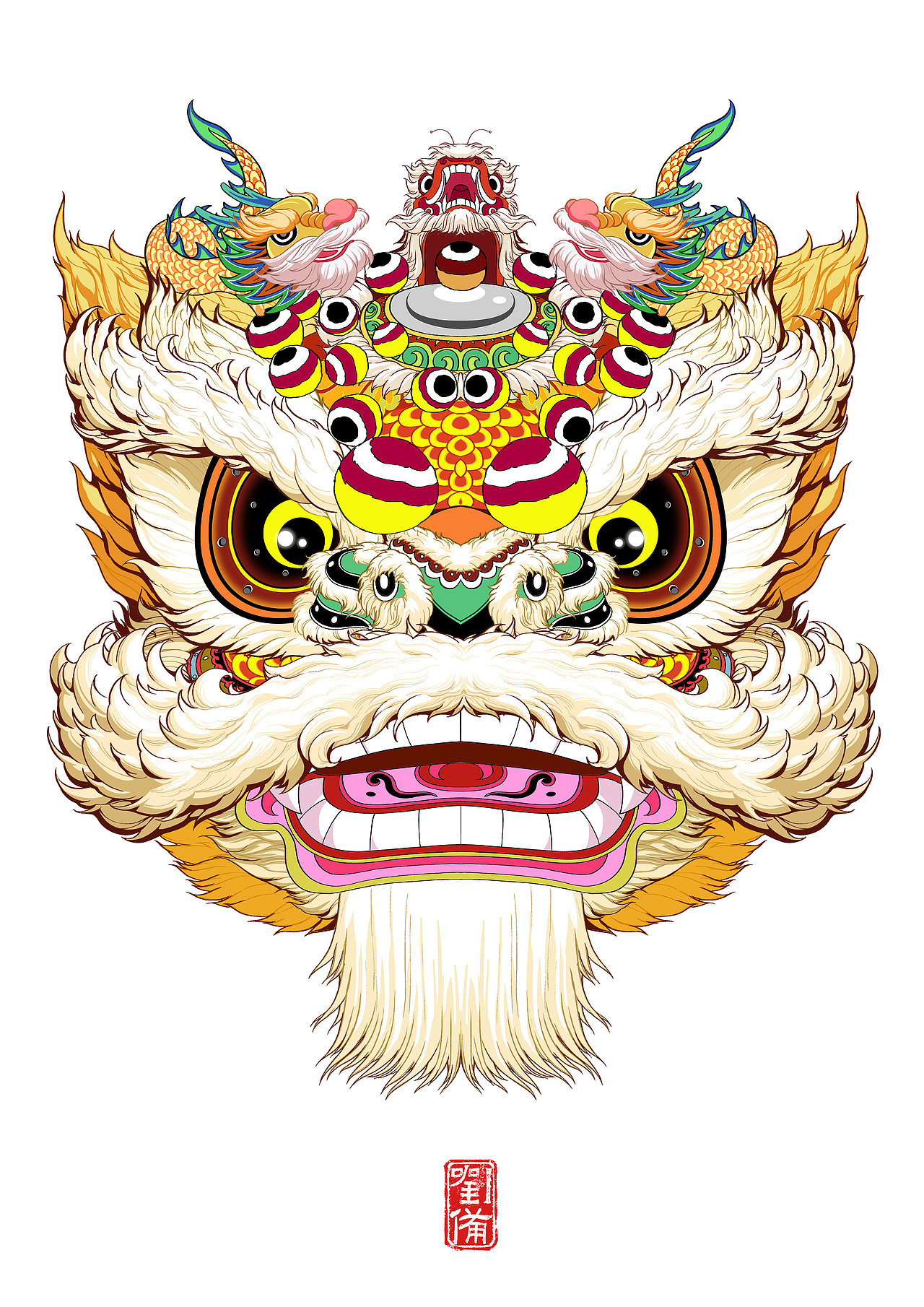 小杨权画的大醒狮(佛山醒狮)(图ZMzkzMzMyMTE2) - 商业插画 - 站酷设计师插画杨权原创素材 - 站酷ZCOOL