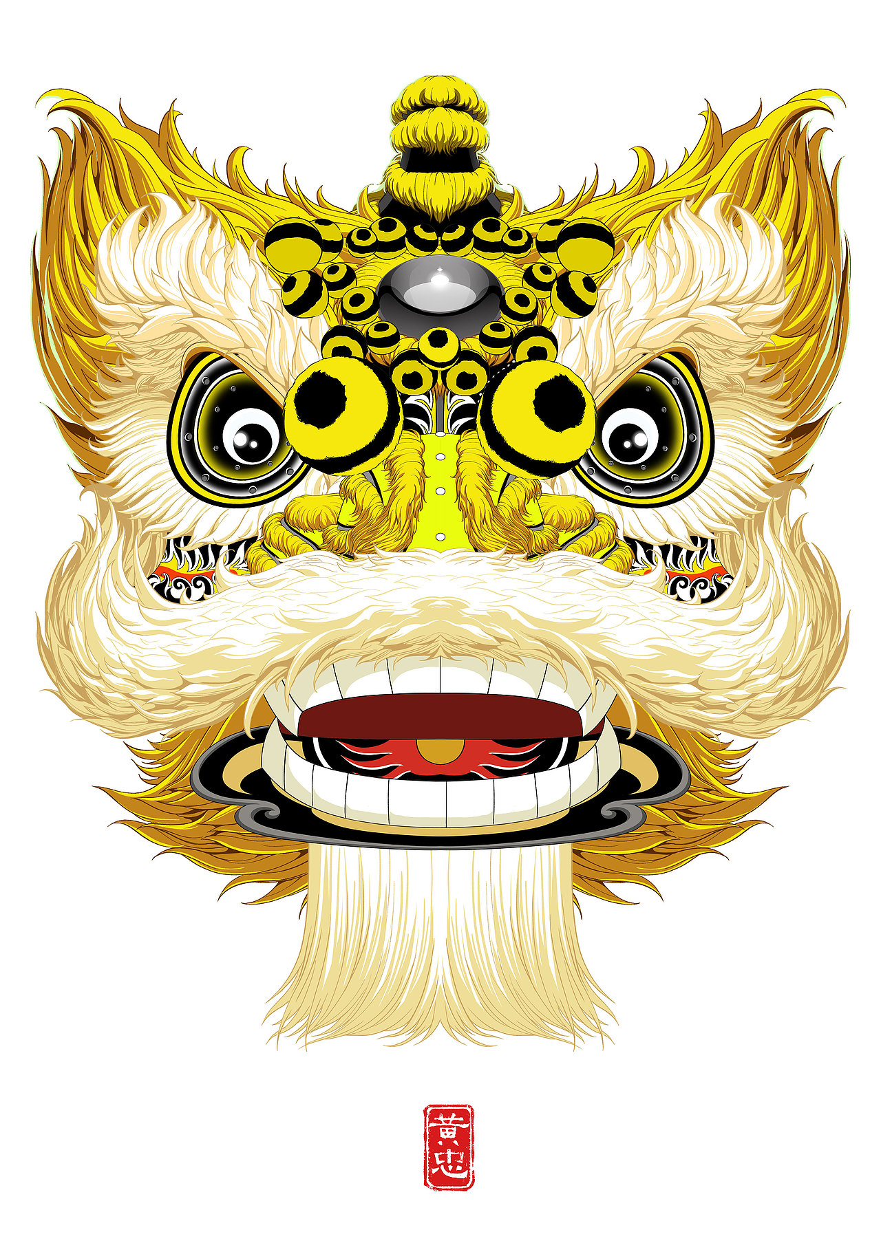 小杨权画的大醒狮(佛山醒狮)(图ZMzkzMzMyMTYw) - 商业插画 - 站酷设计师插画杨权原创素材 - 站酷ZCOOL