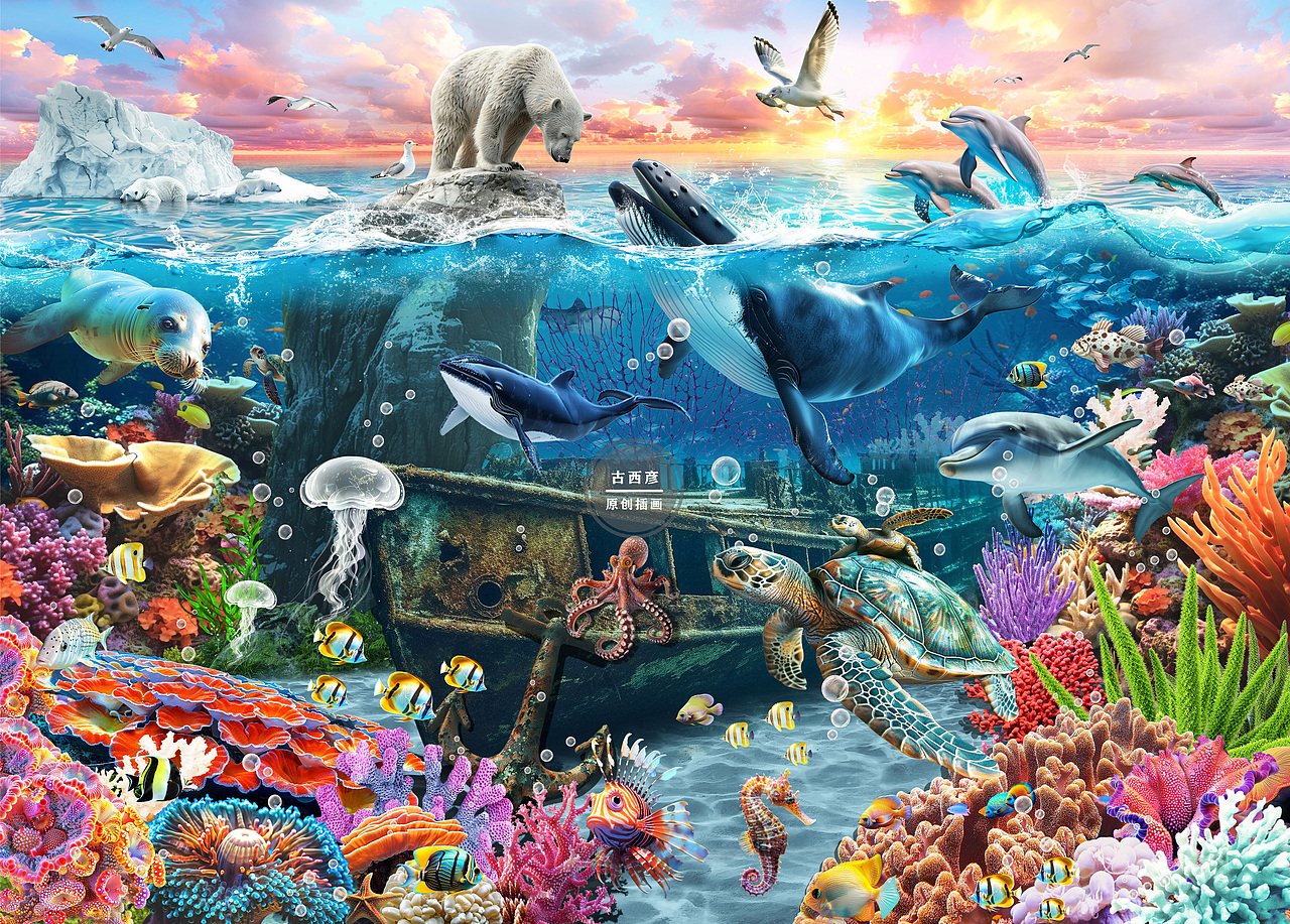 拼图作品（图ZMzkzMzM0NjA0） - 商业插画 - 站酷设计师古西彦原创素材 - 站酷ZCOOL