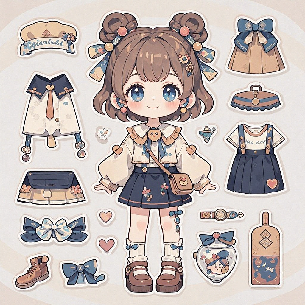 Q版娃娃贴纸 OC设计 灵感参考