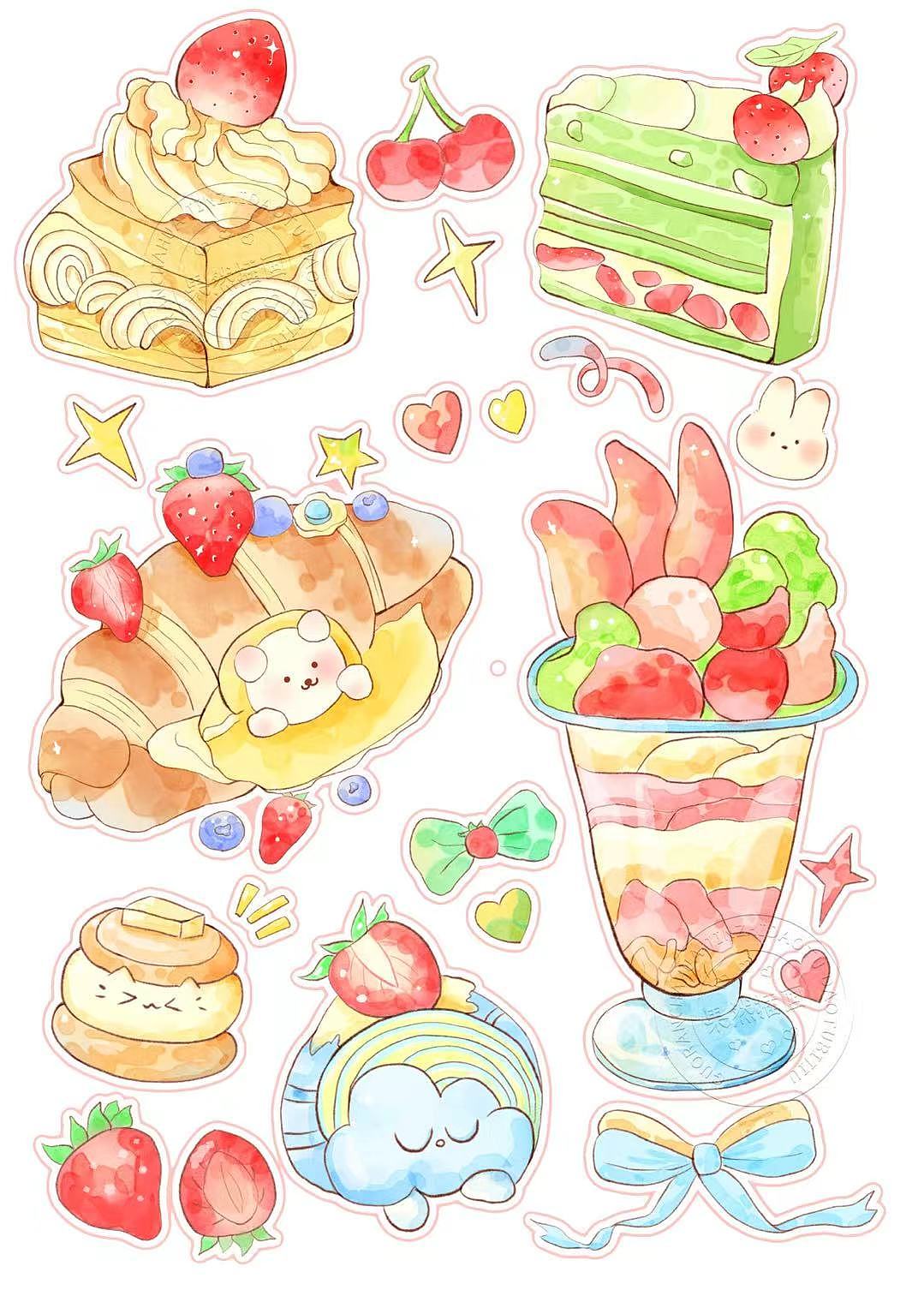 明信片插画（图ZMzkzMzQ4MDMy） - 商业插画 - 站酷设计师插画师果然原创素材 - 站酷ZCOOL