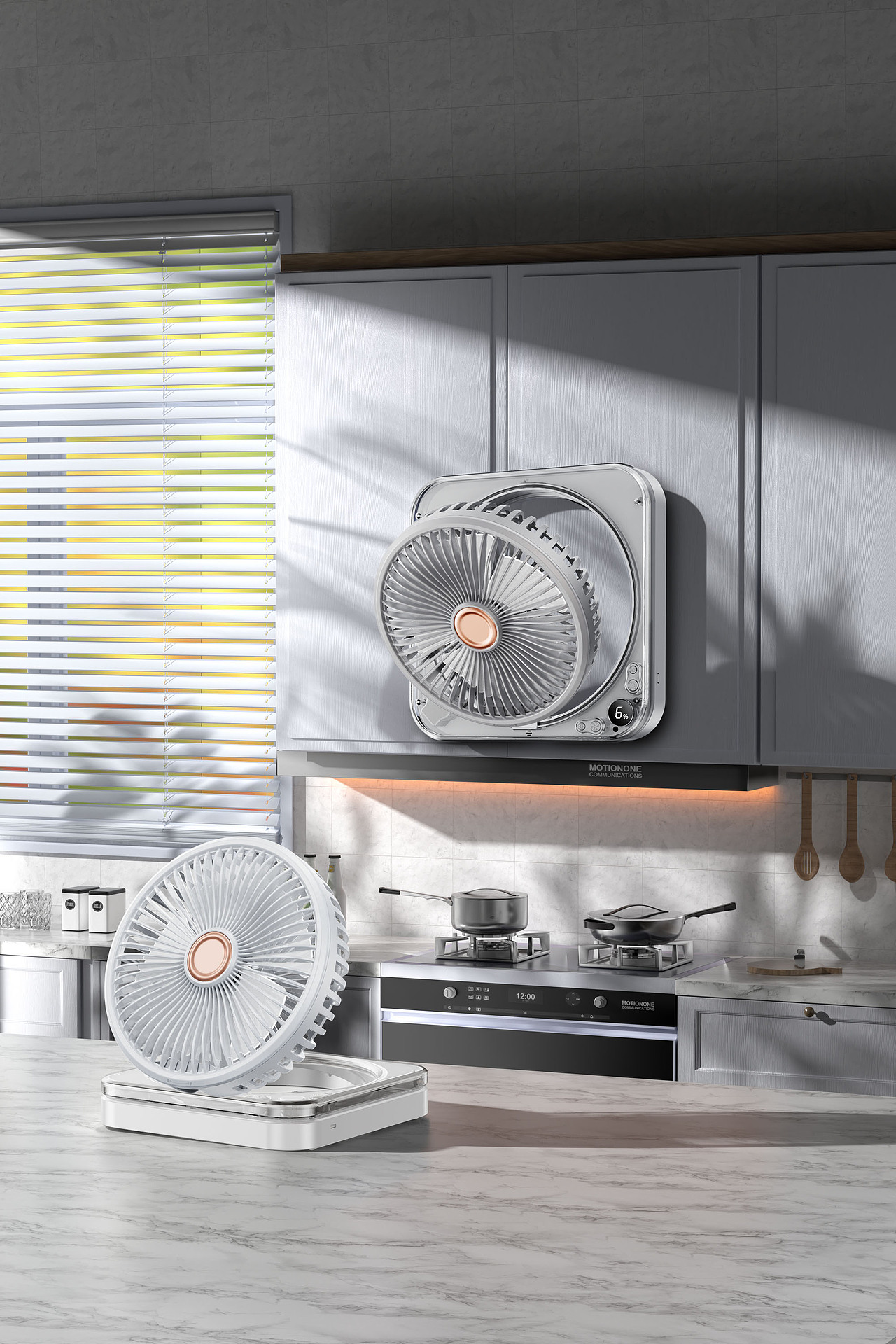 工作杂图 蓝牙耳机和风扇