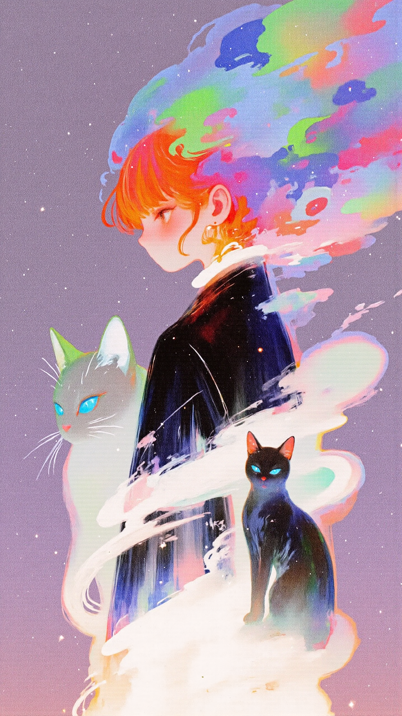 『赤焰倒悬宇宙猫,碎星栖睫梦生妖』