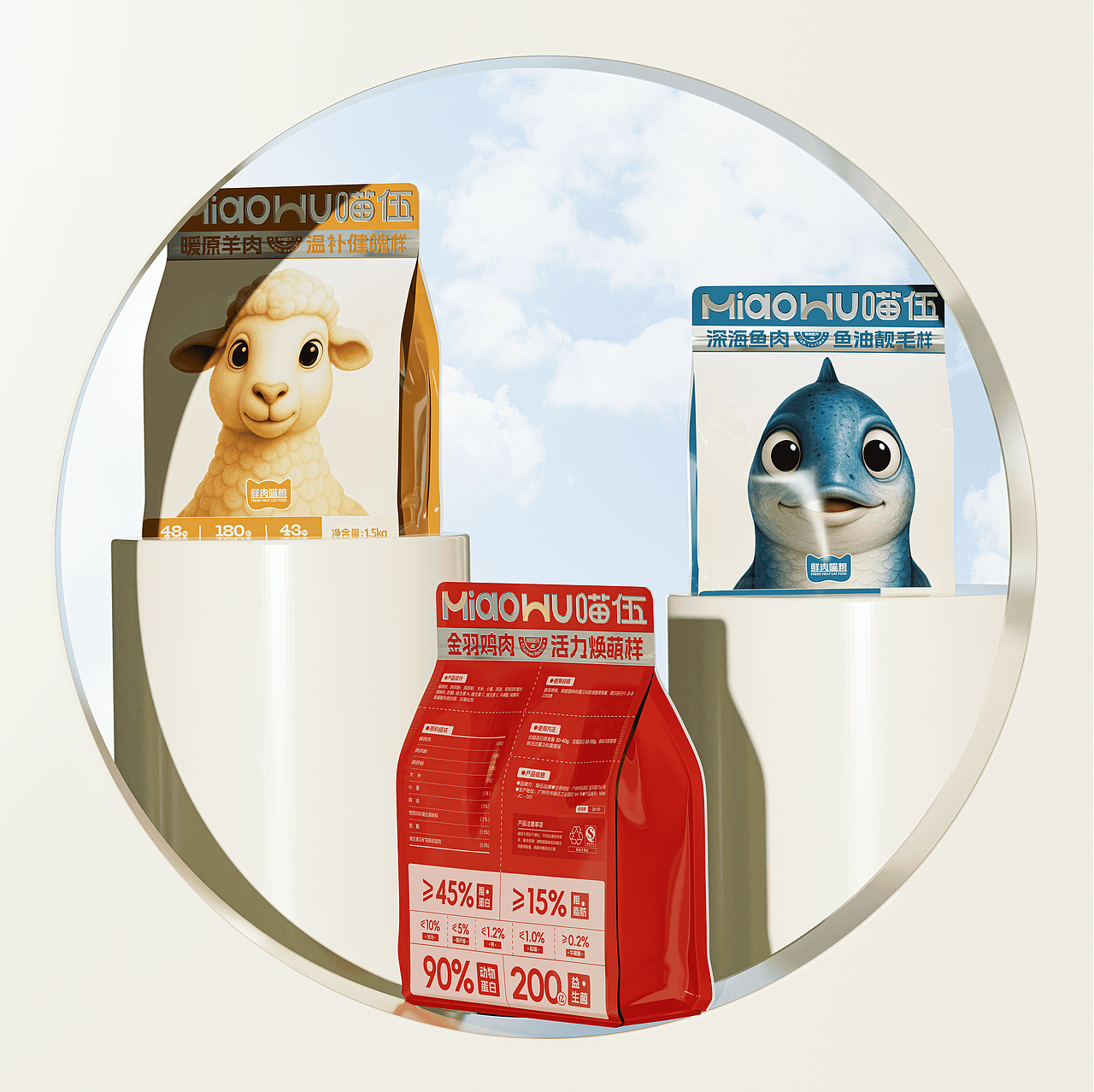 喵伍MEOW FIVE-猫粮品牌设计