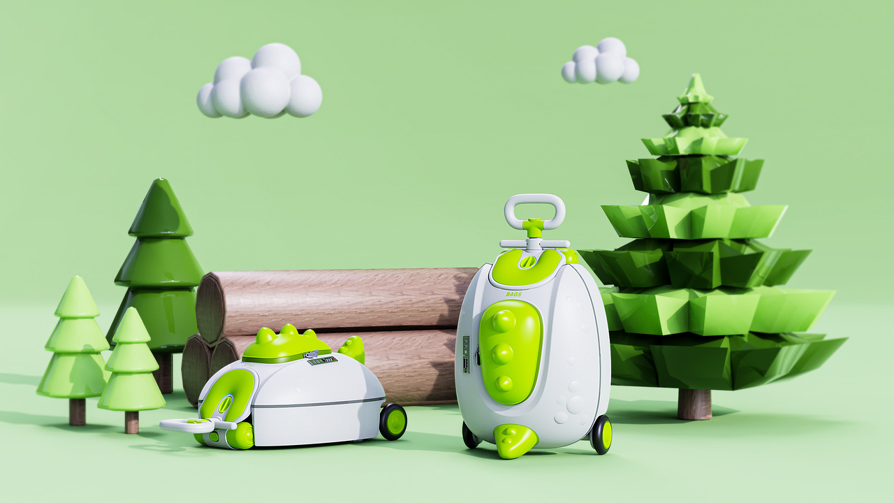 儿童多功能旅行箱 — 哈士奇设计